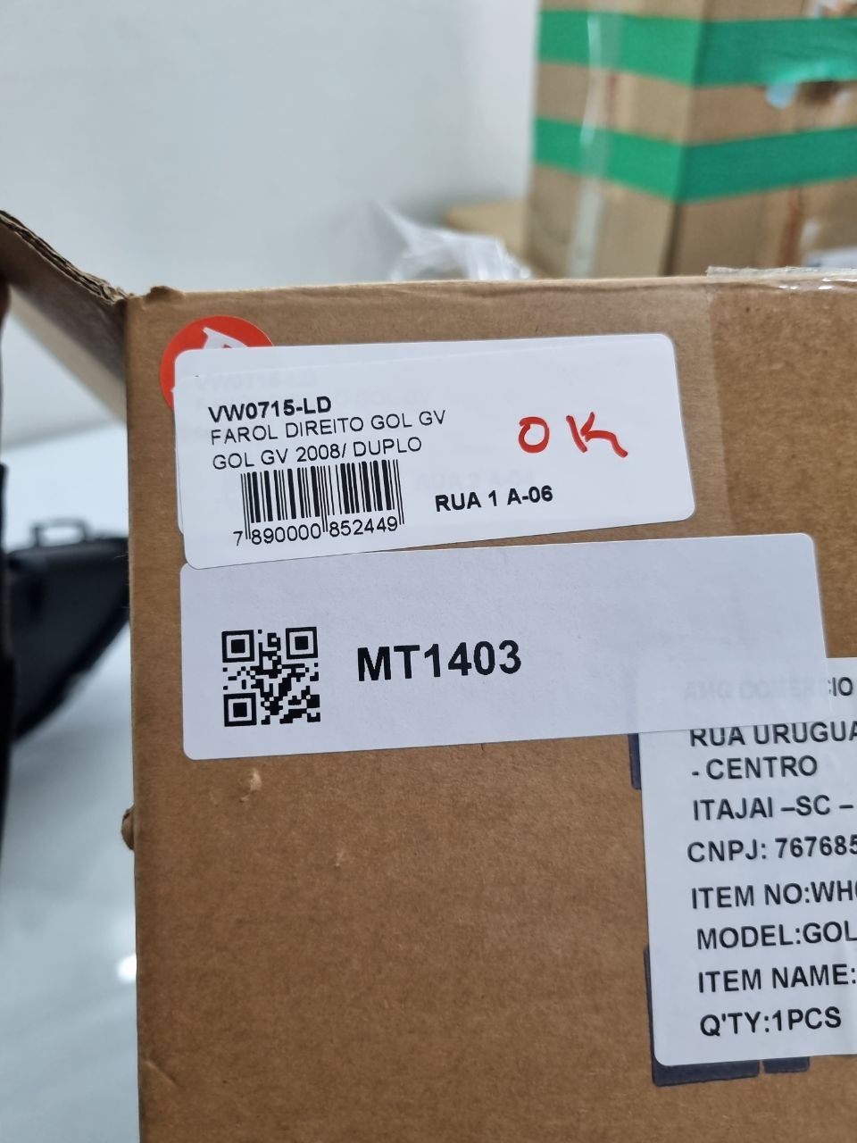Farol Diant Dir Volkswagen Gol GV 2008/2024
