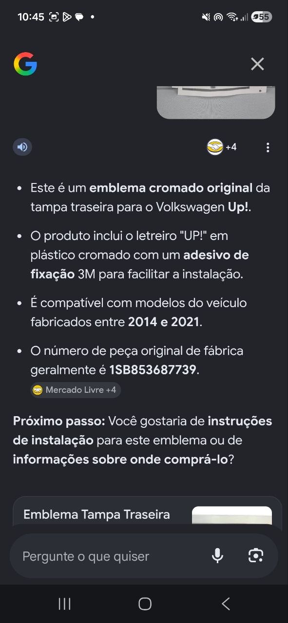 Emblema Tampa Traseira Volkswagen Up! 2014/2021 Novo