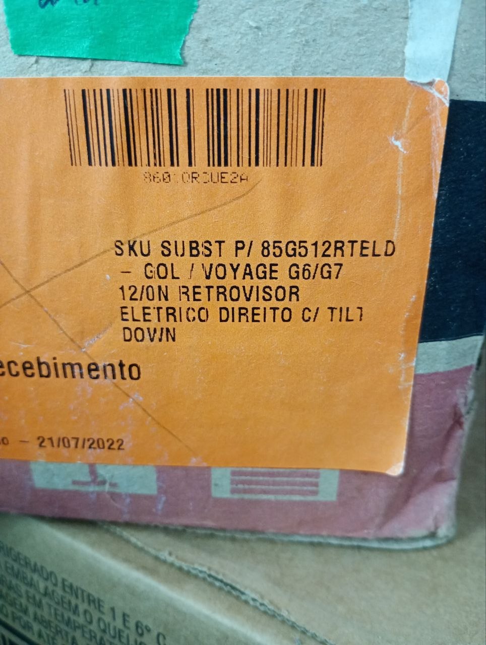 Retrovisor Eletrico Dir c/ Tilt Down Volkswagen Gol/Voyage G6/G7 2012/2022