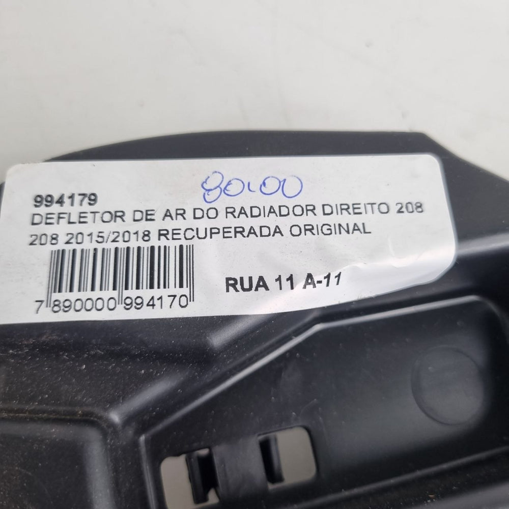 Defletor de Ar do Radiador Dir Peugeot 208 2015/2018