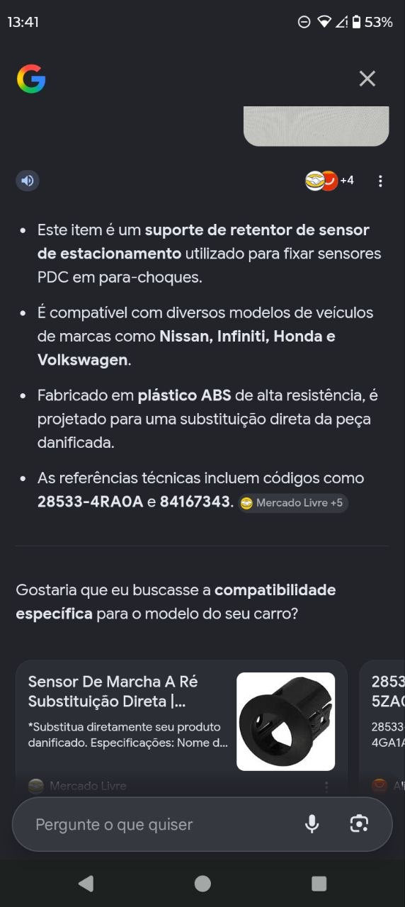 Suporte Retentor Sensor Estacionamento PDC Nissan/Honda/VW Diversos Novo