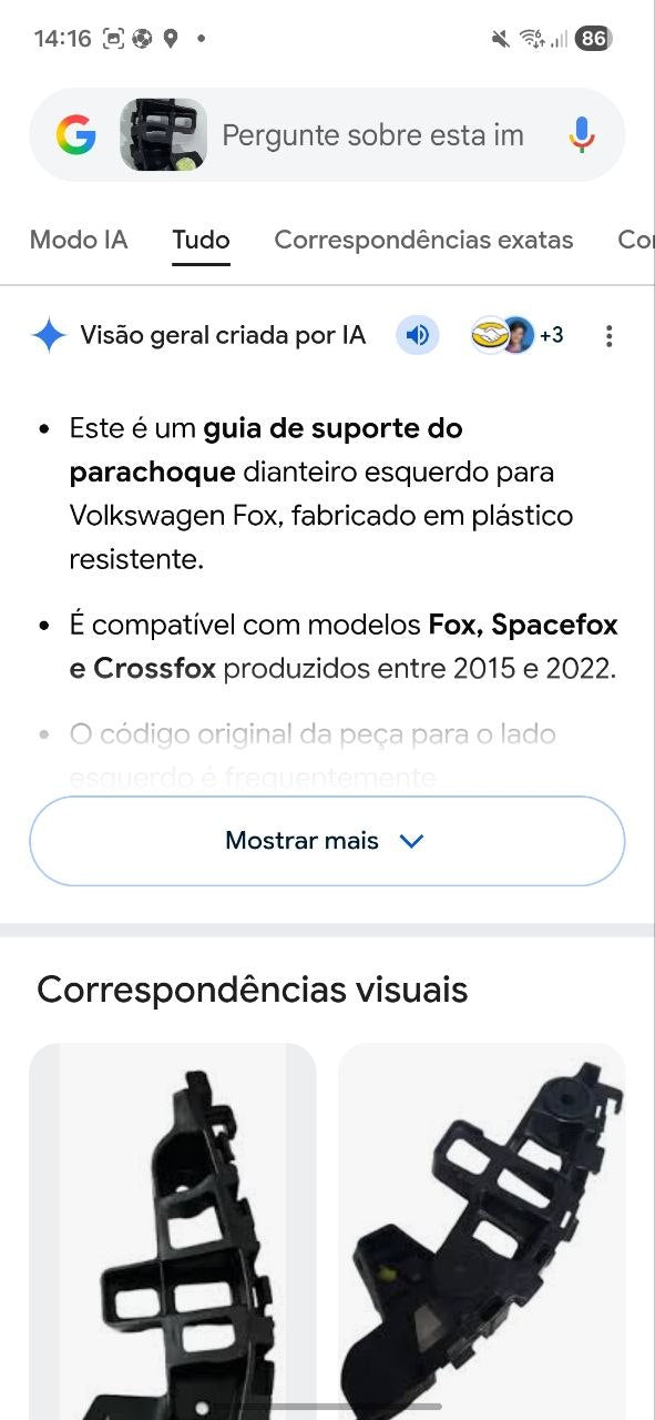 Suporte Parachoque Diant Esq Volkswagen Fox 2015/2022