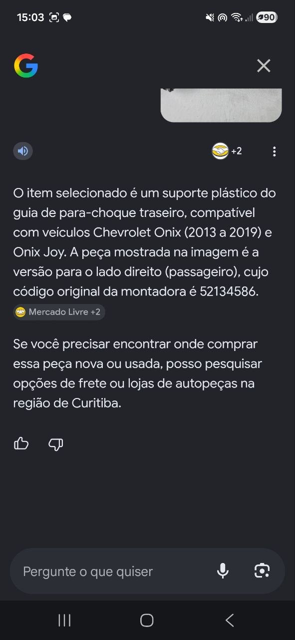 Suporte Para-choque Tras Dir Chevrolet Onix 2013/2019