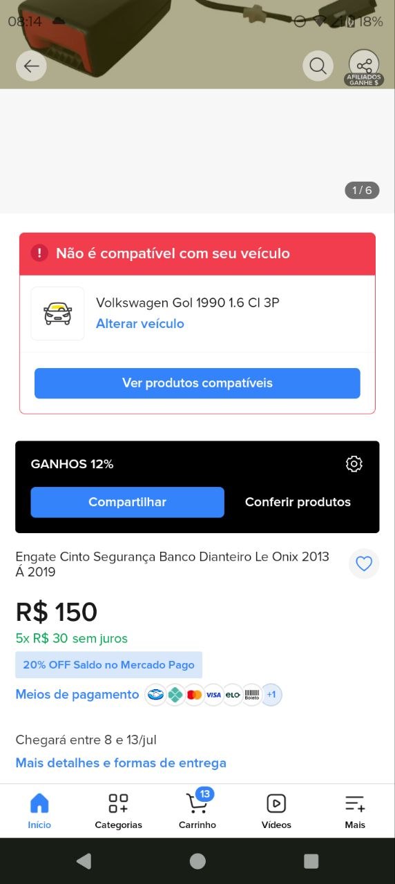 Engate Cinto Segurança Dianteiro Esquerdo Chevrolet Onix 2013/2019 Novo