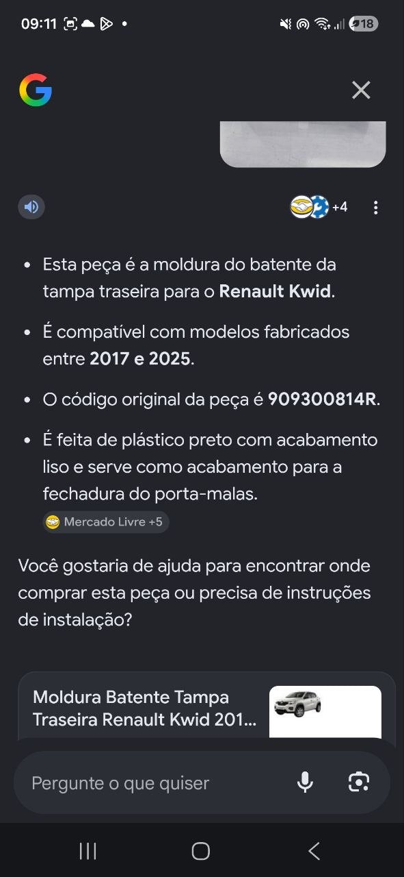 Moldura Batente Tampa Traseira Renault Kwid 2017/2025 Nova