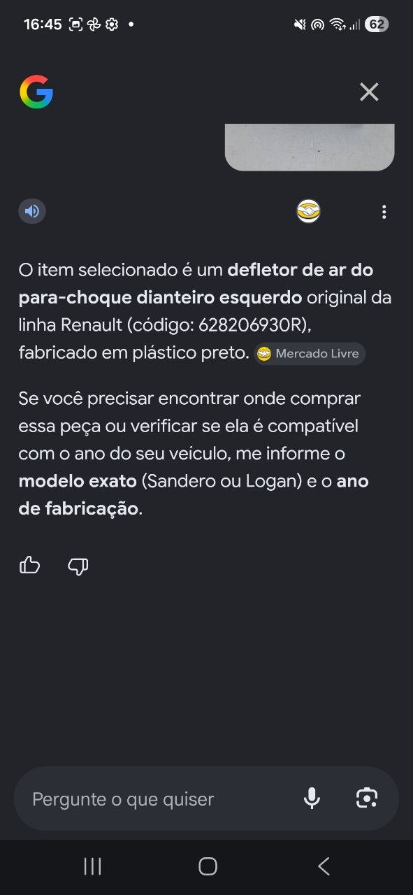 Defletor Ar Para-choque Diant Esq Renault Sandero Logan 2007/2014