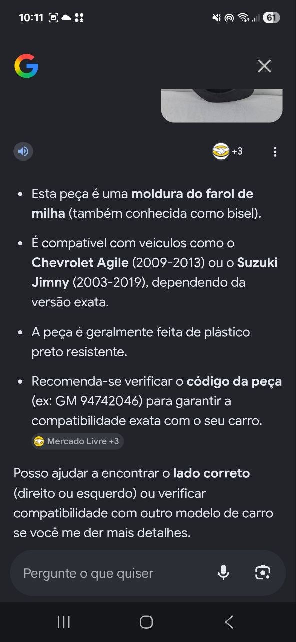Moldura Farol Milha Diant Esq Suzuki Jimny 2003/2019