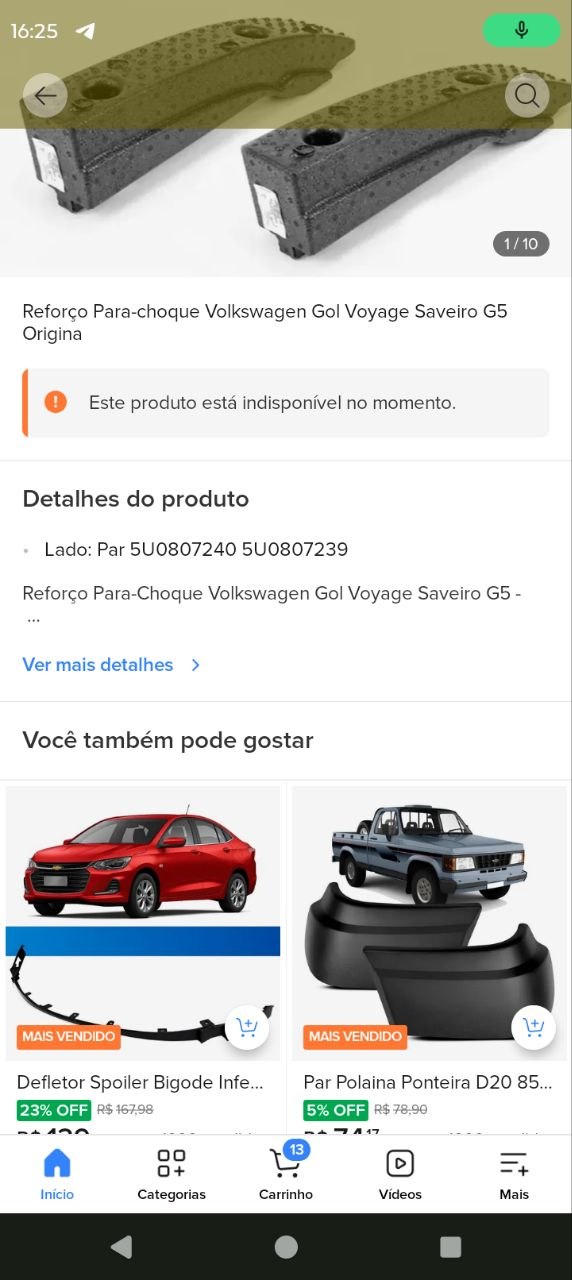Reforço Para-choque Dianteiro Volkswagen Gol Voyage Saveiro G5 Novo
