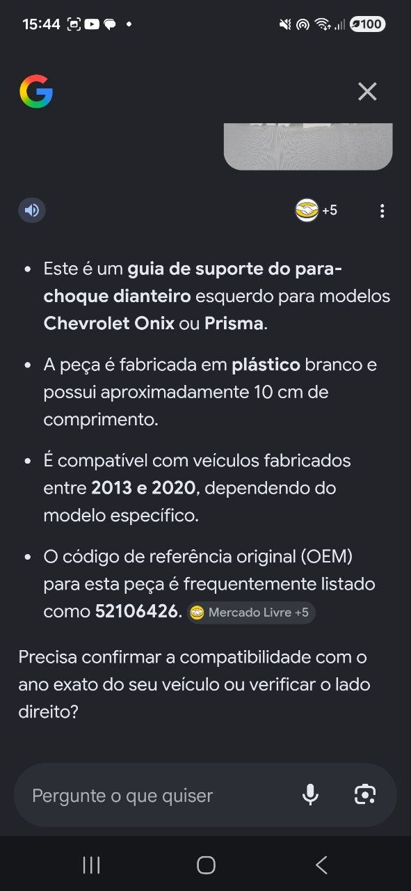 Suporte Para-choque Dianteiro Esquerdo Chevrolet Onix/Prisma 2013/2020 Novo