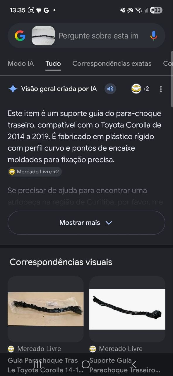 Suporte Guia Parachoque Tras Toyota Corolla 2014/2019