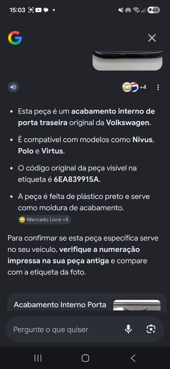 Cobertura Porta Traseira Volkswagen Polo/Virtus/Nivus 2018/2023 Nova
