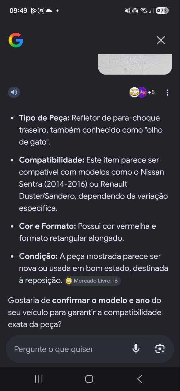 Refletor Para-choque Traseiro Direito Renault Duster 2012/2021 Novo