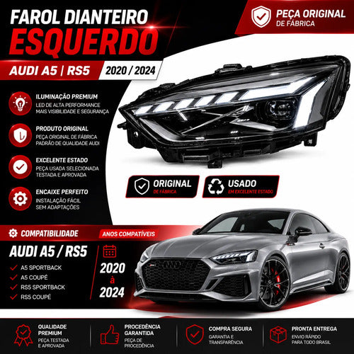 Kit Farol Diant Dir & Esq Audi A5 Rs5 2020 A 2024 Original