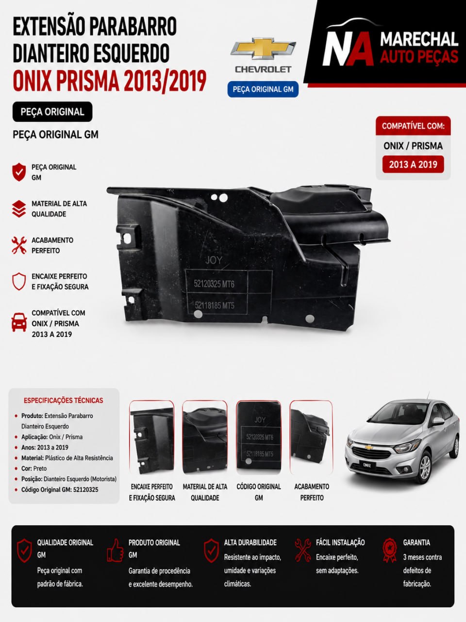 Ext Parabarro Diant Esq GM Onix Prisma 2013/2019