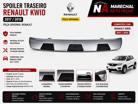 Spoiler Tras Renault Kwid 2017/2019 Novo