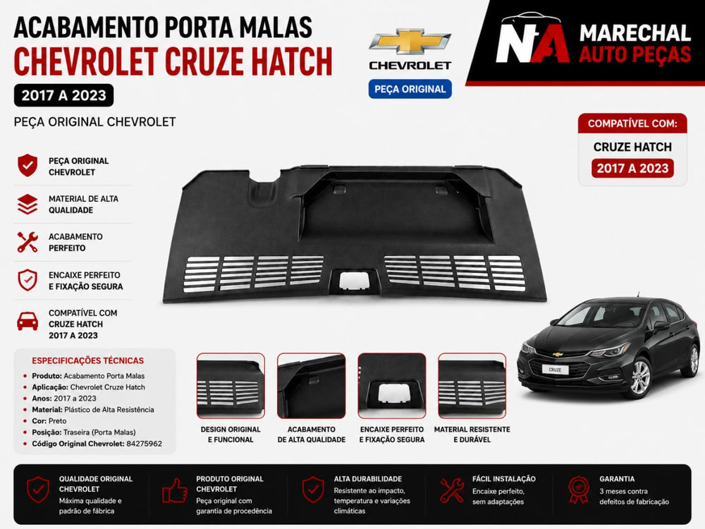 Acabamento Porta Malas GM Cruze Hatch 2017/2023 Novo
