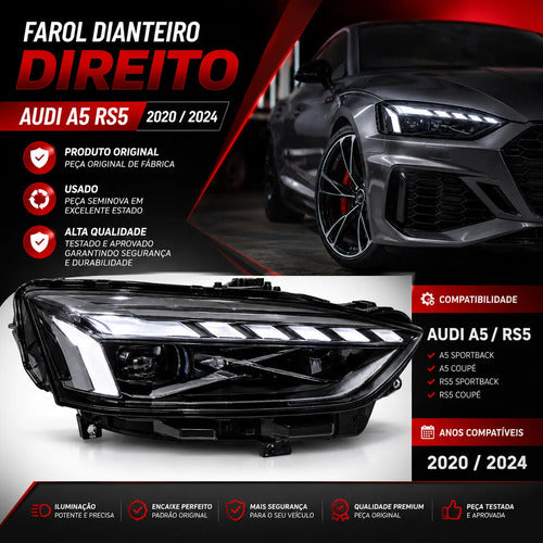 Kit Farol Diant Dir & Esq Audi A5 Rs5 2020 A 2024 Original