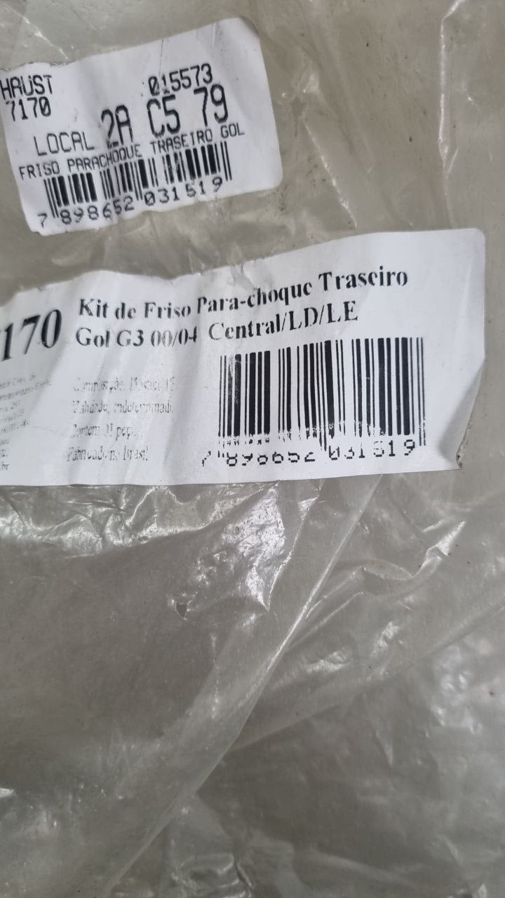 Kit Friso Para-choque Traseiro VW Gol G3 2000/2004 Novo